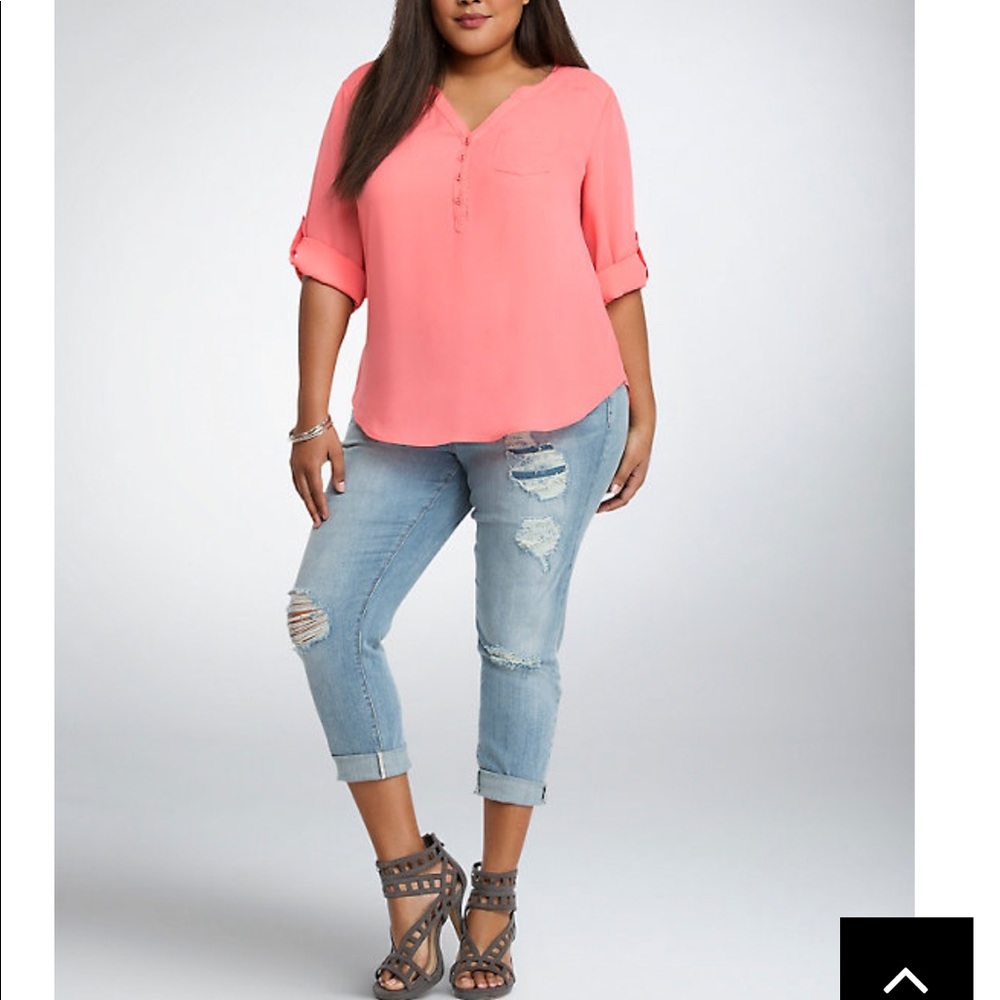Torrid Distressed Girlfriend Jeans